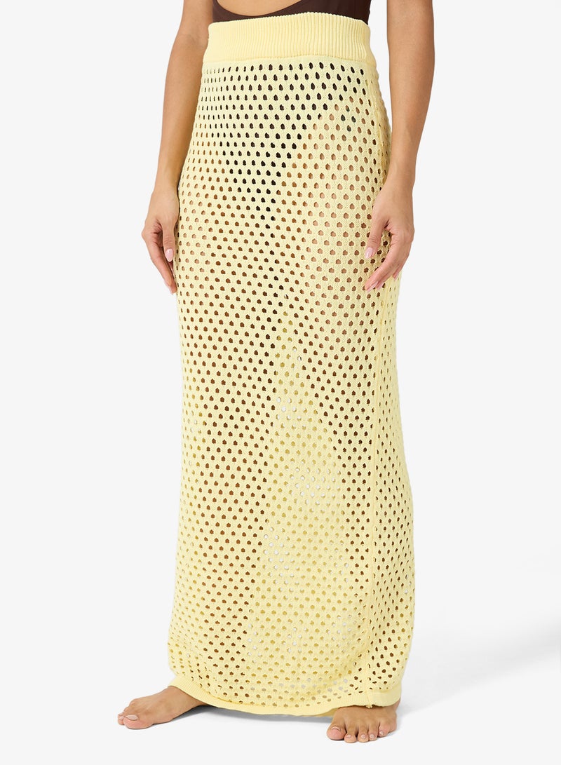 جينجر طقم قميص بأزرار وتنورة ماكسي كروشيه - Image 4